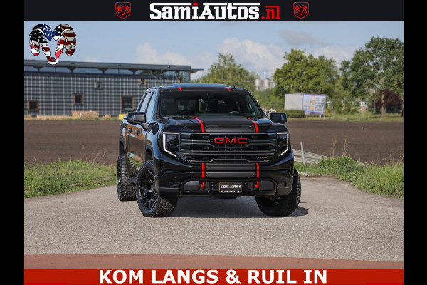 GMC Sierra AT4 6.2 V8 4X4 | VIRTUAL COCKPIT | LPG | HUD | BOM VOL | DC | RAM DEALER NEDERLAND | Dubbele Cabine met Royale 5 Zitplaatsen | BPM vrij | Nu Leverbaar uit Voorraad | Voorraad Nr 261530 | | De specialist in Amerikaanse pick‑ups in Nederland en Europa.