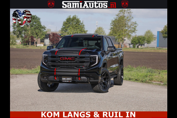 GMC Sierra AT4 6.2 V8 4X4 | VIRTUAL COCKPIT | LPG | HUD | BOM VOL | DC | RAM DEALER NEDERLAND | Dubbele Cabine met Royale 5 Zitplaatsen | BPM vrij | Nu Leverbaar uit Voorraad | Voorraad Nr 261530 | | De specialist in Amerikaanse pick‑ups in Nederland en Europa.