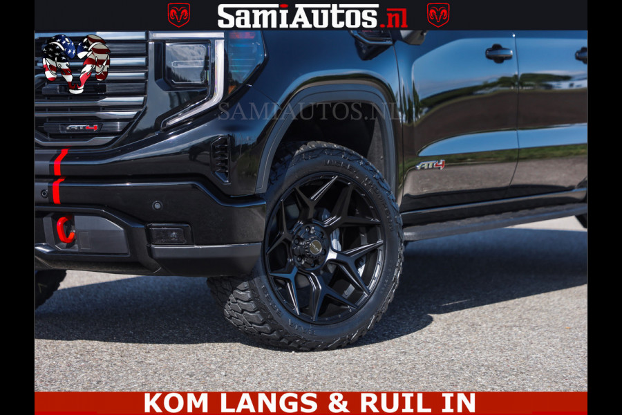 GMC Sierra AT4 6.2 V8 4X4 | VIRTUAL COCKPIT | LPG | HUD | BOM VOL | DC | RAM DEALER NEDERLAND | Dubbele Cabine met Royale 5 Zitplaatsen | BPM vrij | Nu Leverbaar uit Voorraad | Voorraad Nr 261530 | | De specialist in Amerikaanse pick‑ups in Nederland en Europa.