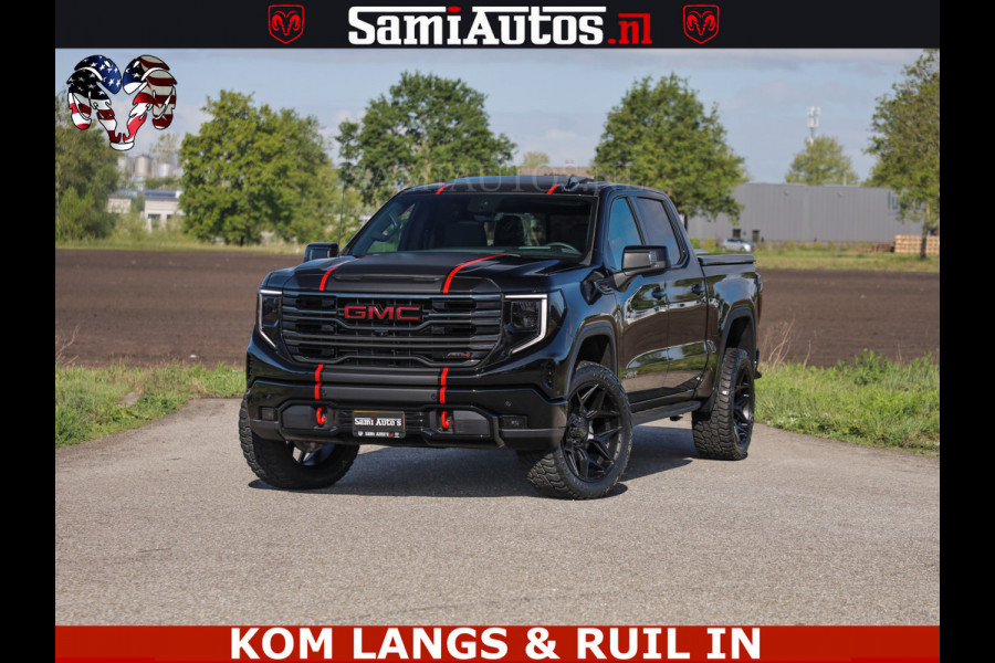 GMC Sierra AT4 6.2 V8 4X4 | VIRTUAL COCKPIT | LPG | HUD | BOM VOL | DC | RAM DEALER NEDERLAND | Dubbele Cabine met Royale 5 Zitplaatsen | BPM vrij | Nu Leverbaar uit Voorraad | Voorraad Nr 261530 | | De specialist in Amerikaanse pick‑ups in Nederland en Europa.