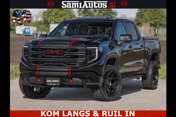 GMC Sierra AT4 6.2 V8 4X4 | VIRTUAL COCKPIT | LPG | HUD | BOM VOL | DC | RAM DEALER NEDERLAND | Dubbele Cabine met Royale 5 Zitplaatsen | BPM vrij | Nu Leverbaar uit Voorraad | Voorraad Nr 261530 | | De specialist in Amerikaanse pick‑ups in Nederland en Europa.