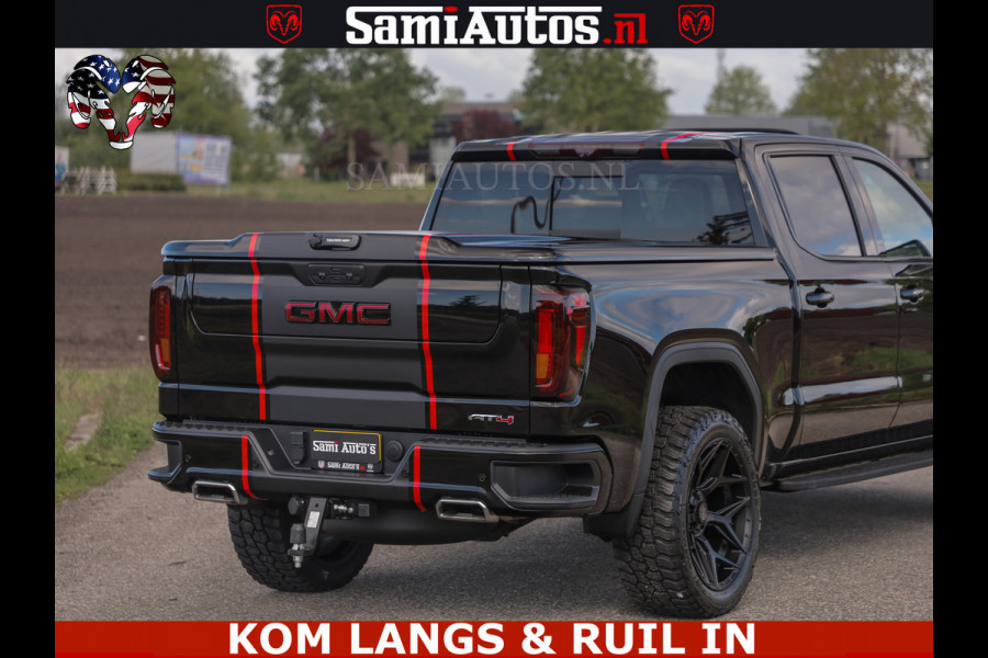 GMC Sierra AT4 6.2 V8 4X4 | VIRTUAL COCKPIT | LPG | HUD | BOM VOL | DC | RAM DEALER NEDERLAND | Dubbele Cabine met Royale 5 Zitplaatsen | BPM vrij | Nu Leverbaar uit Voorraad | Voorraad Nr 261530 | | De specialist in Amerikaanse pick‑ups in Nederland en Europa.