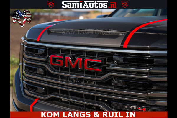 GMC Sierra AT4 6.2 V8 4X4 | VIRTUAL COCKPIT | LPG | HUD | BOM VOL | DC | RAM DEALER NEDERLAND | Dubbele Cabine met Royale 5 Zitplaatsen | BPM vrij | Nu Leverbaar uit Voorraad | Voorraad Nr 261530 | | De specialist in Amerikaanse pick‑ups in Nederland en Europa.