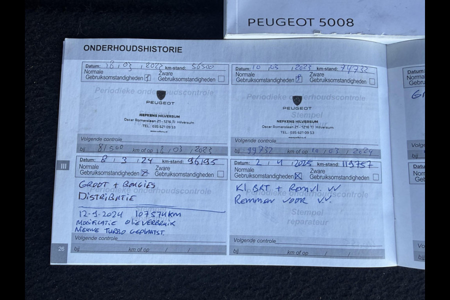 Peugeot 5008 1.2 PureTech Blue Lease GT-Line 7p 2e Eigenaar|Navi|Camera|Cruise|Trekhaak|Carplay|i-Cockpit|PDC V+A|D-riem vv in 2024|APK tot 04-2027