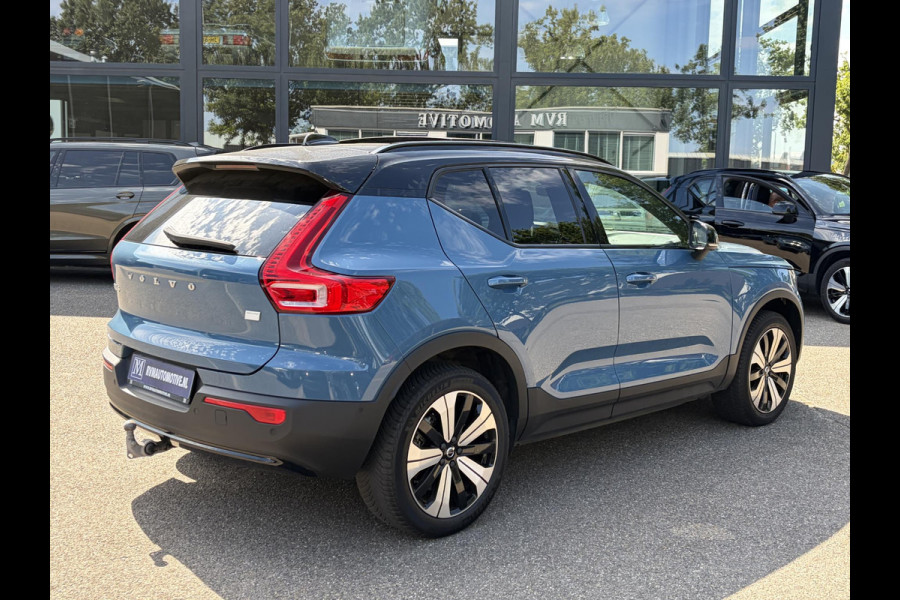 Volvo XC40 Recharge Ultimate 70 kWh SOH 97% | WARMTEPOMP | PANORAMADAK | ELEKTRISCHE TREKHAAK | 360° CAMERA | HARMAN KARDON | STOEL- & STUURVERWARMING | ELEKTRISCHE STOELEN MET GEHEUGEN | VOLVO DEALER ONDERHOUDEN | ALL-IN-PRIJS |