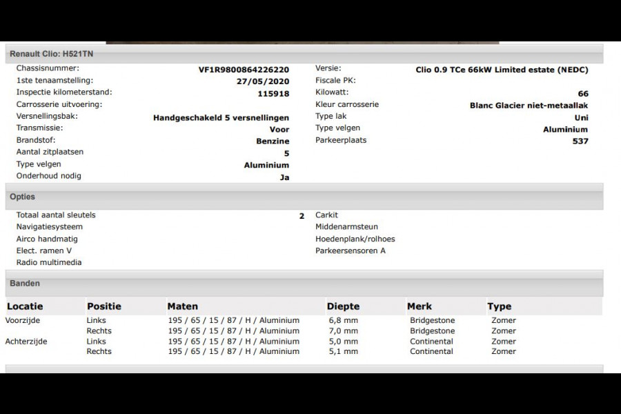 Renault Clio Estate 0.9 TCe Limited 90PK / Airco / Navigatie / Radio multimedia / Parkeer sensoren / Apk 06-2028
