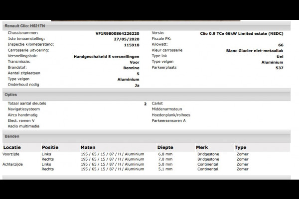 Renault Clio Estate 0.9 TCe Limited 90PK / Airco / Navigatie / Radio multimedia / Parkeer sensoren / Apk 06-2028