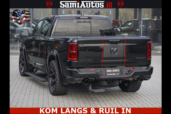 Dodge Ram LIMITED 2026 5.7 V8 HEMI | MAXIMAAL UITGERUST | NETTO PRIJS EXCL BPM / BTW | DUBBELE CABINE | 5 PERSOONS | DC | Allernieuwste Limited uitvoering – volledig uitgerust met alle opties, inclusief MWK en normale laadbak.