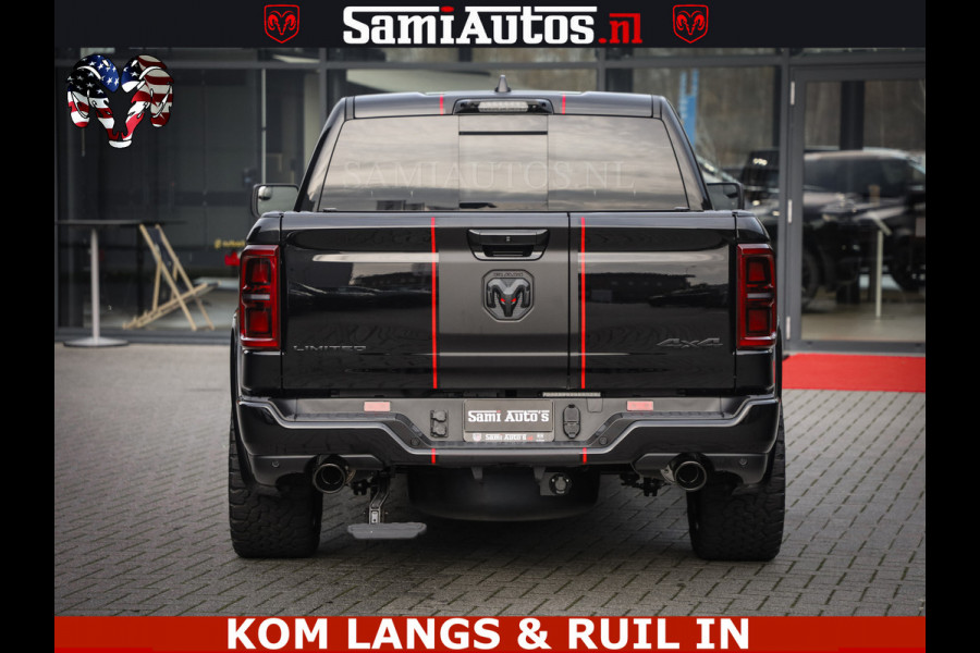 Dodge Ram LIMITED 2026 5.7 V8 HEMI | MAXIMAAL UITGERUST | NETTO PRIJS EXCL BPM / BTW | DUBBELE CABINE | 5 PERSOONS | DC | Allernieuwste Limited uitvoering – volledig uitgerust met alle opties, inclusief MWK en normale laadbak.