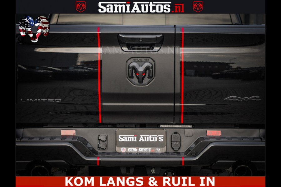 Dodge Ram LIMITED 2026 5.7 V8 HEMI | MAXIMAAL UITGERUST | NETTO PRIJS EXCL BPM / BTW | DUBBELE CABINE | 5 PERSOONS | DC | Allernieuwste Limited uitvoering – volledig uitgerust met alle opties, inclusief MWK en normale laadbak.