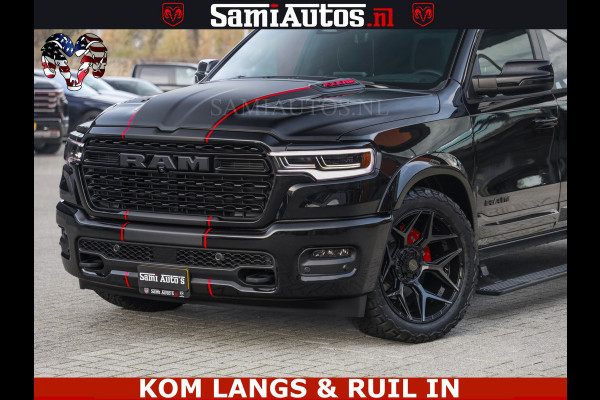 Dodge Ram LIMITED 2026 5.7 V8 HEMI | MAXIMAAL UITGERUST | NETTO PRIJS EXCL BPM / BTW | DUBBELE CABINE | 5 PERSOONS | DC | Allernieuwste Limited uitvoering – volledig uitgerust met alle opties, inclusief MWK en normale laadbak.