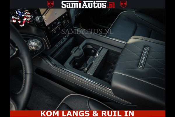 Dodge Ram LIMITED 2026 5.7 V8 HEMI | MAXIMAAL UITGERUST | NETTO PRIJS EXCL BPM / BTW | DUBBELE CABINE | 5 PERSOONS | DC | Allernieuwste Limited uitvoering – volledig uitgerust met alle opties, inclusief MWK en normale laadbak.