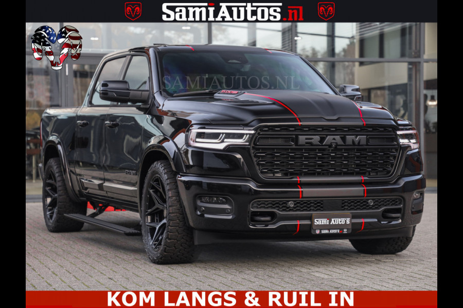 Dodge Ram LIMITED 2026 5.7 V8 HEMI | MAXIMAAL UITGERUST | NETTO PRIJS EXCL BPM / BTW | DUBBELE CABINE | 5 PERSOONS | DC | Allernieuwste Limited uitvoering – volledig uitgerust met alle opties, inclusief MWK en normale laadbak.