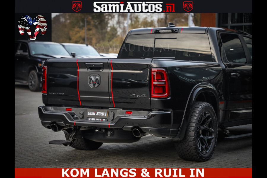 Dodge Ram LIMITED 2026 5.7 V8 HEMI | MAXIMAAL UITGERUST | NETTO PRIJS EXCL BPM / BTW | DUBBELE CABINE | 5 PERSOONS | DC | Allernieuwste Limited uitvoering – volledig uitgerust met alle opties, inclusief MWK en normale laadbak.