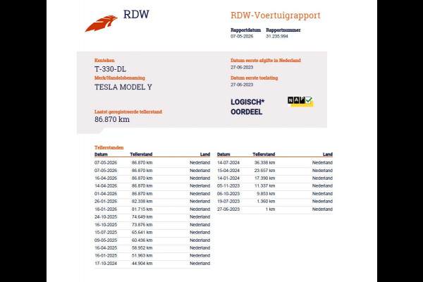 Tesla Model Y RWD 300PK LFP Accu Trekhaak Warmtepomp Leer Navi Ecc Adap.Cruise Panoramadak Camera's SOH 92,5% Stuur+Stoelverwarming Led Traffic-Aware Cruise Control Toybox Elek.Achterklep 1.600KG Trekgewicht 1e Eigenaar Origineel Nederlandse Auto