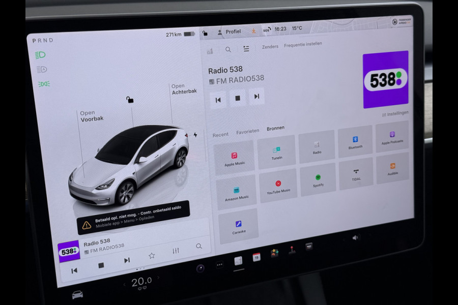 Tesla Model Y RWD 300PK LFP Accu Trekhaak Warmtepomp Leer Navi Ecc Adap.Cruise Panoramadak Camera's SOH 92,5% Stuur+Stoelverwarming Led Traffic-Aware Cruise Control Toybox Elek.Achterklep 1.600KG Trekgewicht 1e Eigenaar Origineel Nederlandse Auto