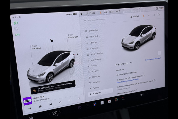 Tesla Model Y RWD 300PK LFP Accu Trekhaak Warmtepomp Leer Navi Ecc Adap.Cruise Panoramadak Camera's SOH 92,5% Stuur+Stoelverwarming Led Traffic-Aware Cruise Control Toybox Elek.Achterklep 1.600KG Trekgewicht 1e Eigenaar Origineel Nederlandse Auto