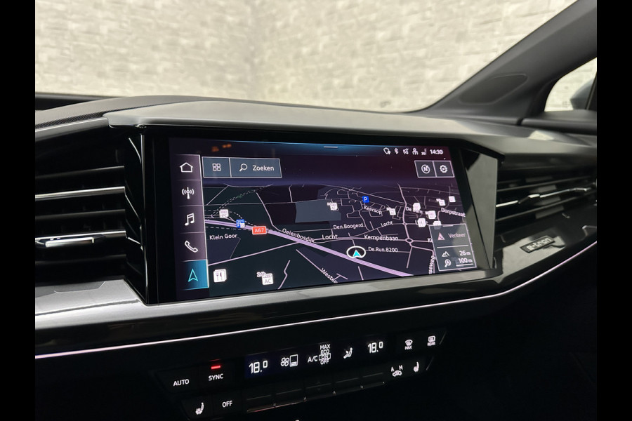 Audi Q4 Sportback e-tron 40 S-Line 77 kWh | Sportstoelen | SOH 98,5 % | H-Leder | ACC | Lane ass. | Virtual + | Black-Optic | Stoelverwarming | Camera | Matrix-Led | Getint Glas | Zwarte Hemelbekleding | MMi+ | 3-Zone Clima | Bovag Garantie |