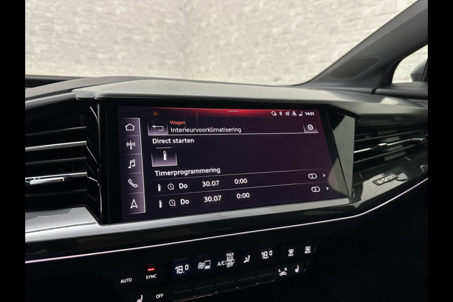 Audi Q4 Sportback e-tron 40 S-Line 77 kWh | Sportstoelen | SOH 98,5 % | H-Leder | ACC | Lane ass. | Virtual + | Black-Optic | Stoelverwarming | Camera | Matrix-Led | Getint Glas | Zwarte Hemelbekleding | MMi+ | 3-Zone Clima | Bovag Garantie |