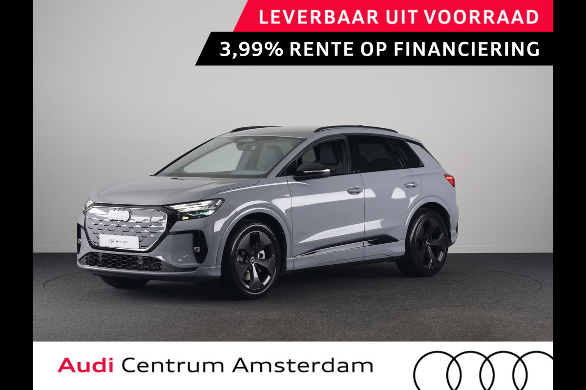 Audi Q4 e-tron S edition 82 KWh 286 pk | Optiekpakket zwart-glanzend | Privacy glas | Trekhaak | Leder/stof interieur |