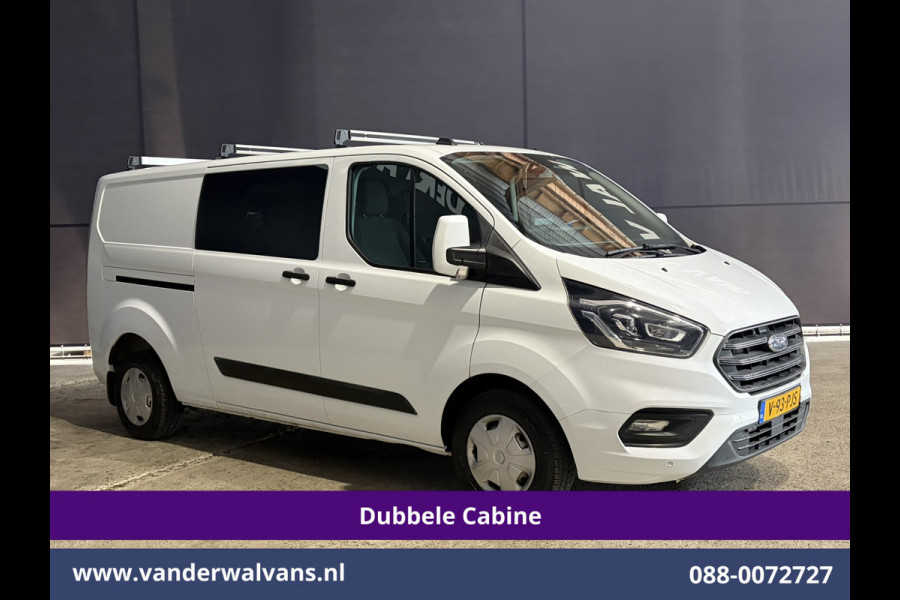 Ford Transit Custom 2.0 TDCI 131pk L2H1 Dubbele Cabine Euro6 Airco | 5-Zits | Xenon | Navigatie | Cruisecontrol | LED | 2800kg Trekhaak Stoelverwarming, Parkeersensoren, Achterklep