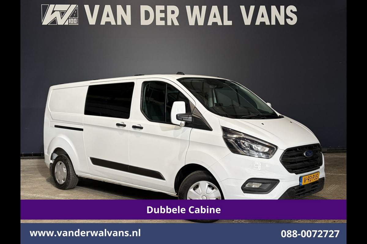 Ford Transit Custom 2.0 TDCI 131pk L2H1 Dubbele Cabine Euro6 Airco | 5-Zits | Xenon | Navigatie | Cruisecontrol | LED | 2800kg Trekhaak Stoelverwarming, Parkeersensoren, Achterklep