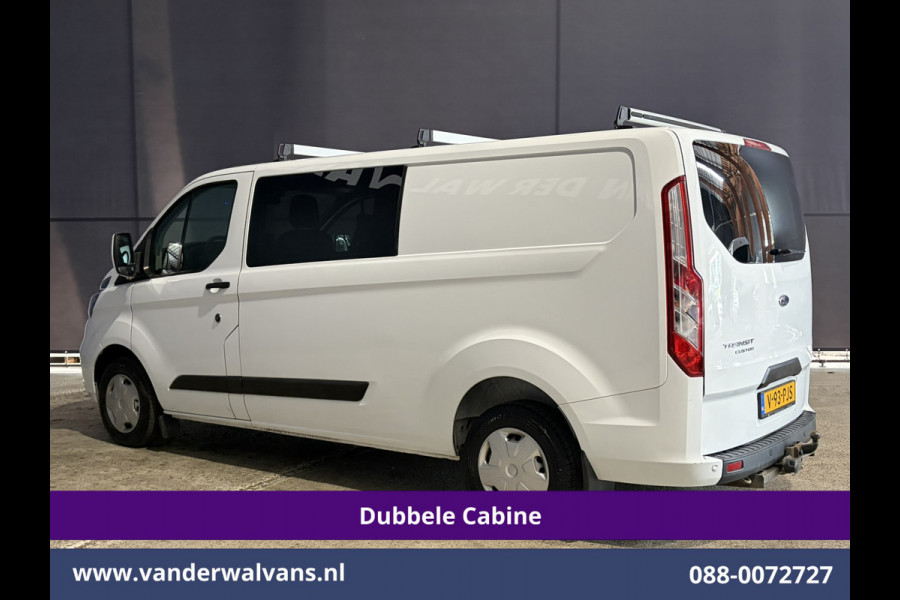 Ford Transit Custom 2.0 TDCI 131pk L2H1 Dubbele Cabine Euro6 Airco | 5-Zits | Xenon | Navigatie | Cruisecontrol | LED | 2800kg Trekhaak Stoelverwarming, Parkeersensoren, Achterklep