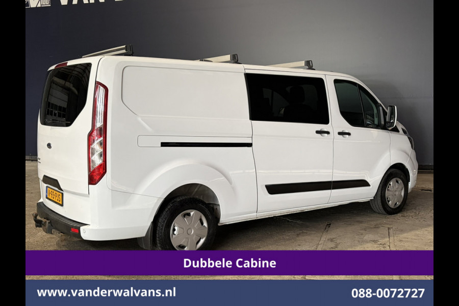 Ford Transit Custom 2.0 TDCI 131pk L2H1 Dubbele Cabine Euro6 Airco | 5-Zits | Xenon | Navigatie | Cruisecontrol | LED | 2800kg Trekhaak Stoelverwarming, Parkeersensoren, Achterklep