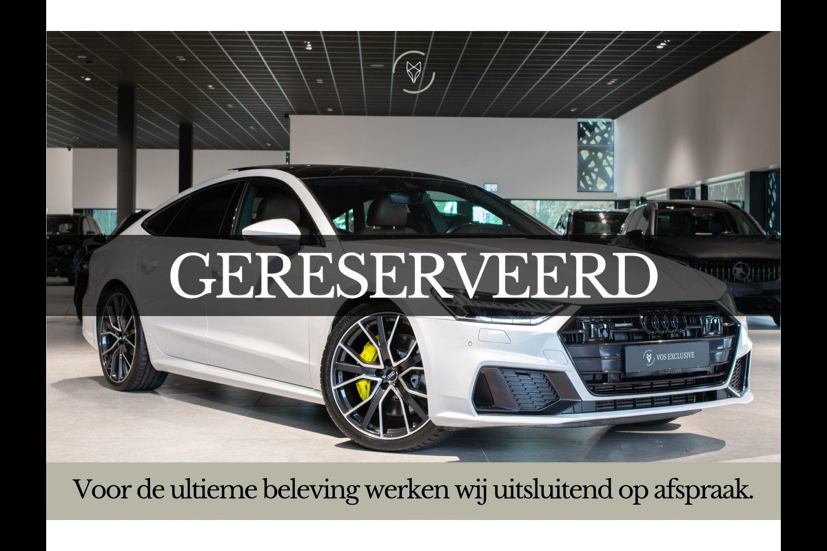 Audi A7 Sportback 55 TFSI quattro S-Line Luchtvering|21''|ACC|Keyless|Blackline|Matrix-LED|Pano|Sportuitlaat|Camera|Clima|Carplay|Sfeerverlichting