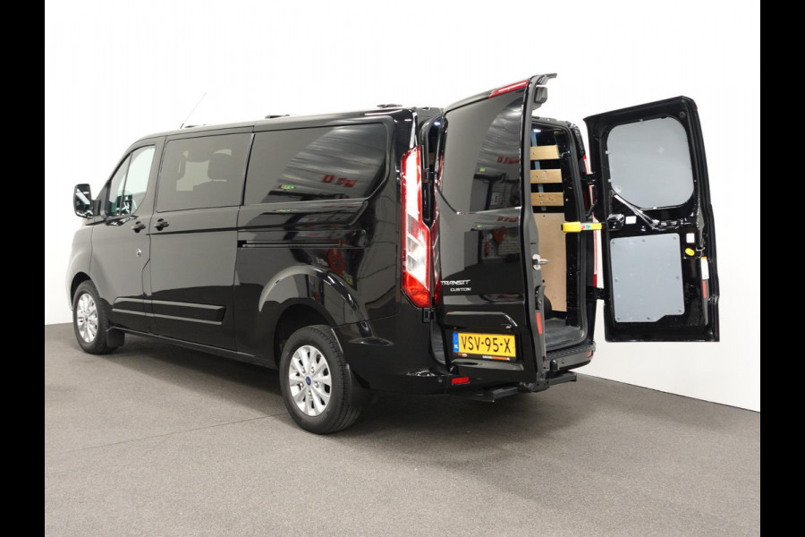 Ford Transit Custom 300 2.0 TDCI L2H1 Limited Dubbele cabine Automaat Navi Airco 2x Schuifdeuren Trekhaak Parkeersensoren Carplay