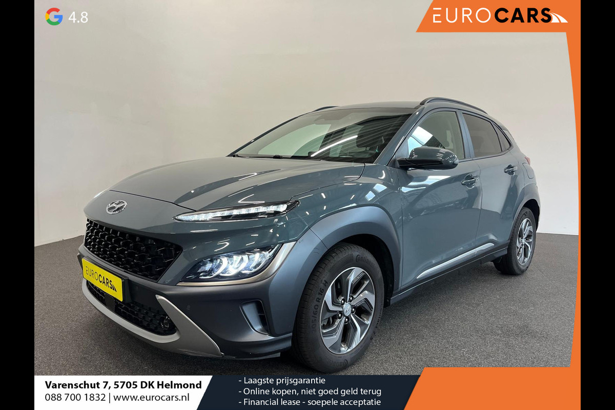 Hyundai Kona 1.6 GDI HEV Sky Bluelink Navigatie Apple Carplay Android Auto Camera Parkeerhulp Adaptive Cruise Control Dodehoekassistent Stoel- en stuurverwarming Full Led Climate Control Lichtmetalen velgen