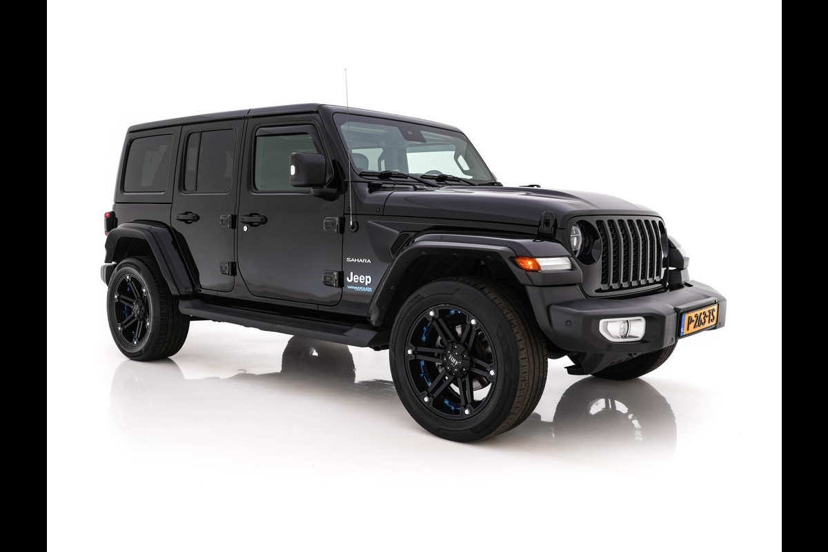 Jeep Wrangler Unlimited 4xe 380 Sahara (Plug-in) (INCL.BTW) *LEATHER | FULL-LED | ADAPTIVE-CRUISE | BLINDSPOT | CAMERA | KEYLESS | HEATED-COMFORTSEATS | DAB+ | PRIVACY-GLASS | ECC | PDC | 20''ALU*
