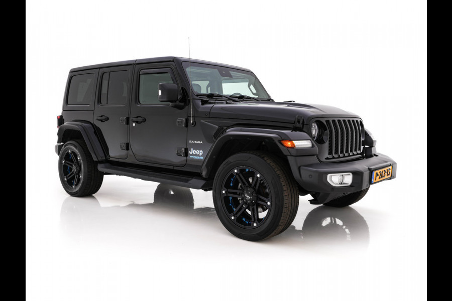 Jeep Wrangler Unlimited 4xe 380 Sahara (Plug-in) (INCL.BTW) *LEATHER | FULL-LED | ADAPTIVE-CRUISE | BLINDSPOT | CAMERA | KEYLESS | HEATED-COMFORTSEATS | DAB+ | PRIVACY-GLASS | ECC | PDC | 20''ALU*