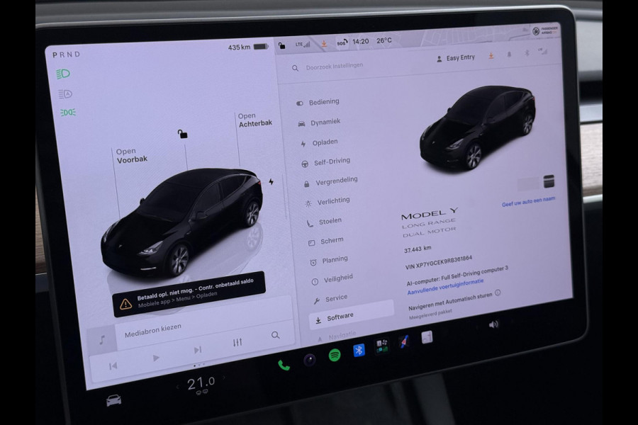 Tesla Model Y Long Range AWD 75 kWh SOH 95% | UNIEKE KM-STAND 37.000 KM | HW3/FSD3 | TESLA FABRIEKSGARANTIE T/M 04-2028 OF 80.000 KM | GARANTIE OP HOOGVOLTACCU & AANDRIJFLIJN T/M 04-2032 OF 192.000 KM |