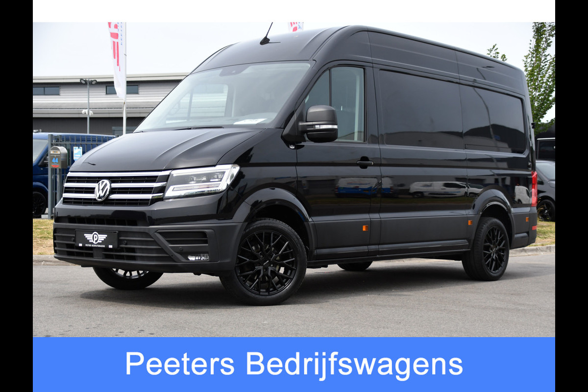 Volkswagen Crafter 35 2.0 TDI L3H3 Black Edition Camera, Adaptieve Cruise, Carplay, LED, Trekhaak, Voorruitverwarming, Sensoren, 177pk, Automaat, Uniek!