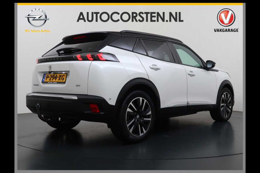 Peugeot e-2008 EV GT Pack 50kWh SOH 90% Panoramadak Trekhaak Two Tone Adap.Cruise 360°Camera Apple Carplay Android Auto 3D-Navi Ecc Pdc Keyless Regen-Lichtsensor Lane Assist Privacy Glas Lmv 18" Led Isofix Connected-Apps DAB Bluetooth 1e Eigenaar Origineel Nederlandse Auto Dealeronderhouden