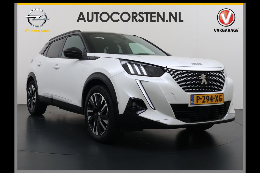 Peugeot e-2008 EV GT Pack 50kWh SOH 90% Panoramadak Trekhaak Two Tone Adap.Cruise 360°Camera Apple Carplay Android Auto 3D-Navi Ecc Pdc Keyless Regen-Lichtsensor Lane Assist Privacy Glas Lmv 18" Led Isofix Connected-Apps DAB Bluetooth 1e Eigenaar Origineel Nederlandse Auto Dealeronderhouden