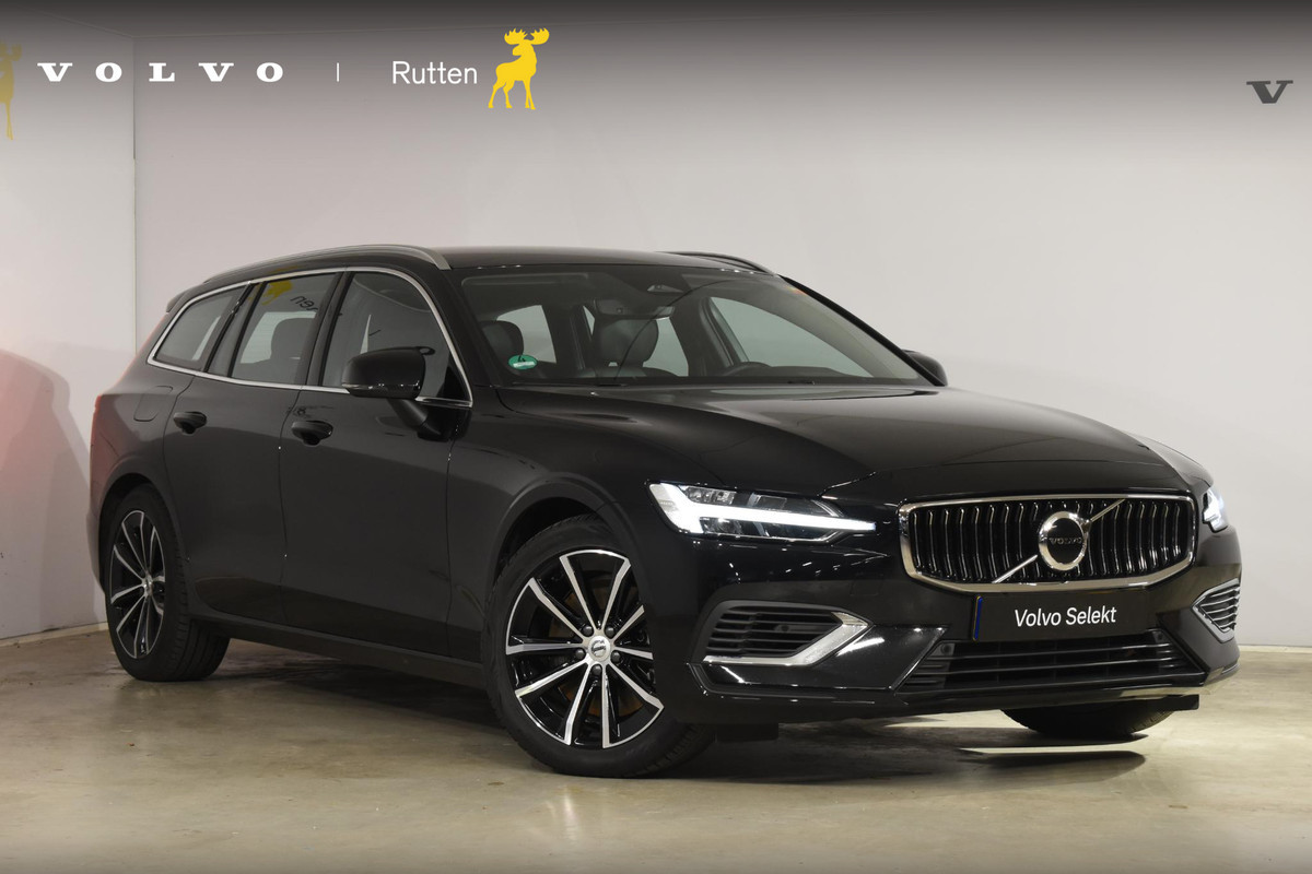Volvo V60 T6 350PK Automaat Plug-in Hybrid Essential Bright / Navigatie / Adaptive cruise control / Leren bekleding / Achteruitrijcamera / Stuur & Stoelverwarming / Stoelverwarming achter / Trekhaak