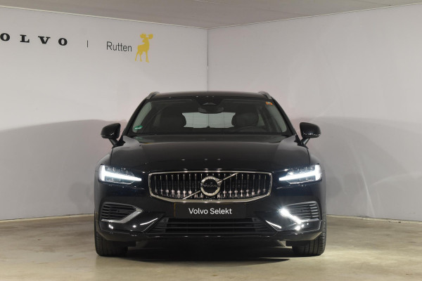 Volvo V60 T6 350PK Automaat Plug-in Hybrid Essential Bright / Navigatie / Adaptive cruise control / Leren bekleding / Achteruitrijcamera / Stuur & Stoelverwarming / Stoelverwarming achter / Trekhaak
