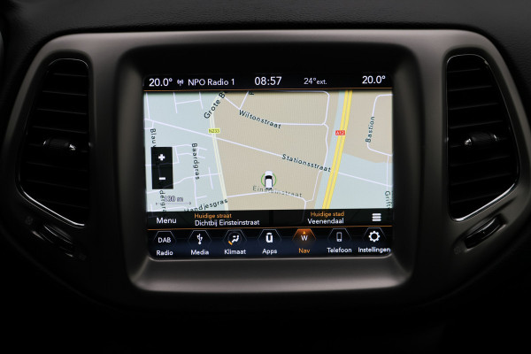 Jeep Compass 1.4 MultiAir Longitude Leder/Stof, Apple Carplay, Camera, Cruise, Climate, DAB, PDC, 17''