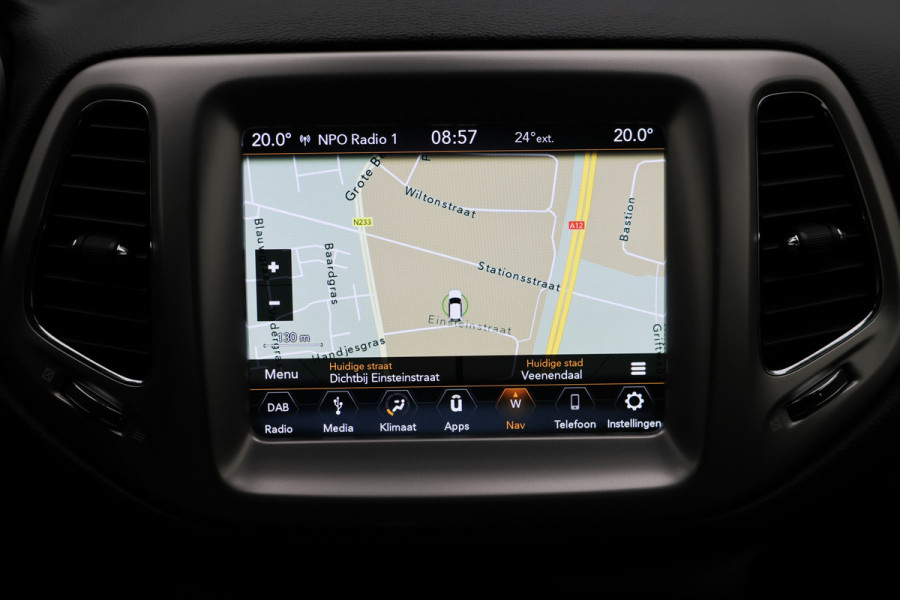 Jeep Compass 1.4 MultiAir Longitude Leder/Stof, Apple Carplay, Camera, Cruise, Climate, DAB, PDC, 17''