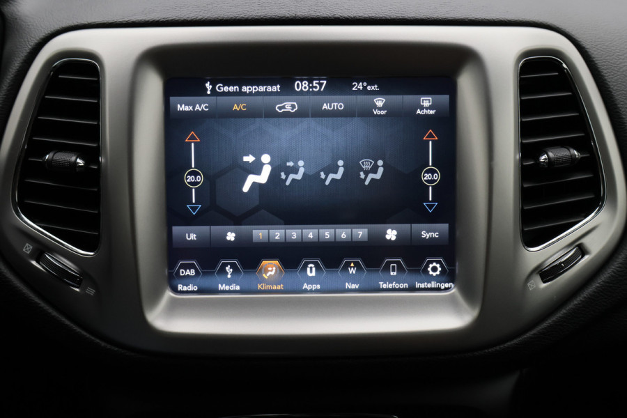 Jeep Compass 1.4 MultiAir Longitude Leder/Stof, Apple Carplay, Camera, Cruise, Climate, DAB, PDC, 17''