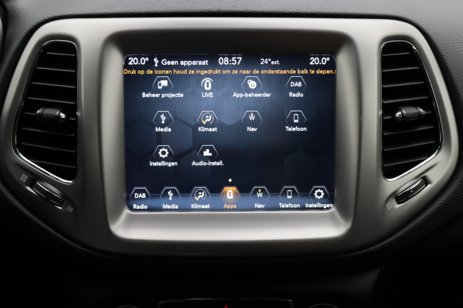 Jeep Compass 1.4 MultiAir Longitude Leder/Stof, Apple Carplay, Camera, Cruise, Climate, DAB, PDC, 17''