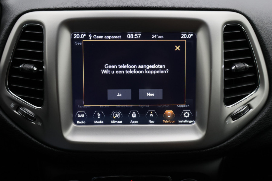 Jeep Compass 1.4 MultiAir Longitude Leder/Stof, Apple Carplay, Camera, Cruise, Climate, DAB, PDC, 17''
