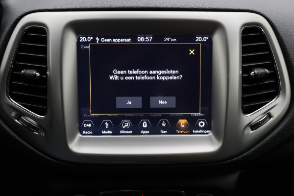 Jeep Compass 1.4 MultiAir Longitude Leder/Stof, Apple Carplay, Camera, Cruise, Climate, DAB, PDC, 17''