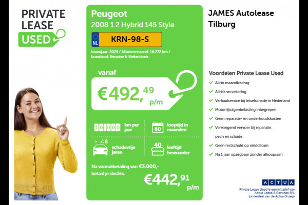Peugeot 2008 1.2 Hybrid 145 Style AUTOMAAT | CARPLAY | LED | CRUISE