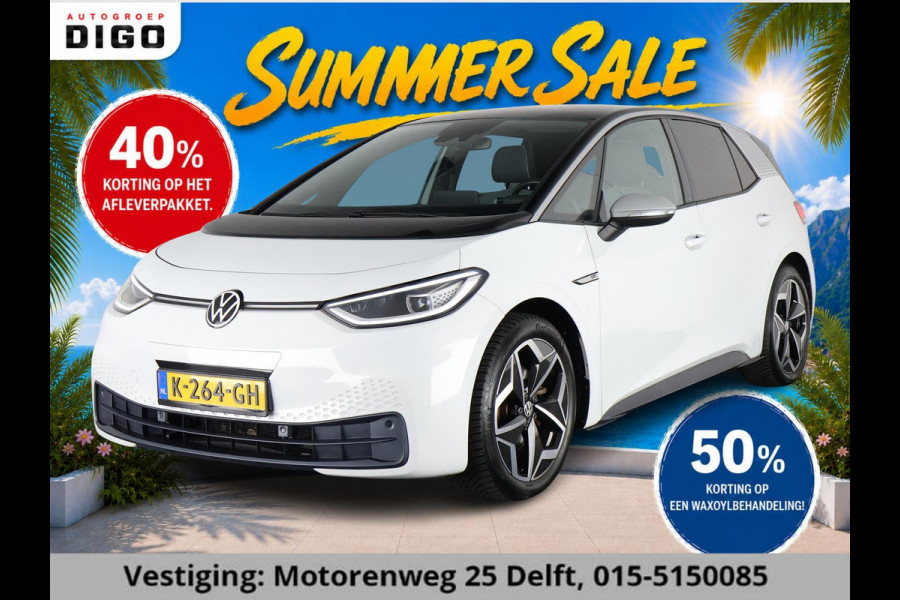 Volkswagen ID.3 FIRST PLUS 58 KWH 1e EIG SOD ACCU 90% GAR. 1-2031* BIJNA 2021. NAVI.STOEL EN STUUR VERWARMING ETC
