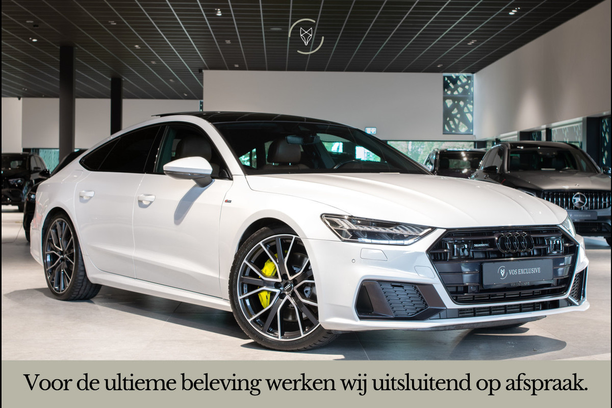 Audi A7 Sportback 55 TFSI quattro S-Line Luchtvering|21''|ACC|Keyless|Blackline|Matrix-LED|Pano|Sportuitlaat|Camera|Clima|Carplay|Sfeerverlichting