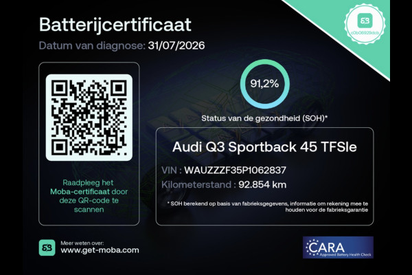 Audi Q3 Sportback 45 TFSI e 3X S-LINE BLACK-LINE 20''RS SOH 91,2%/NAVI/DAB/CARPLAY/CAM/KEY-LESS/V-COCKPIT/LED//
