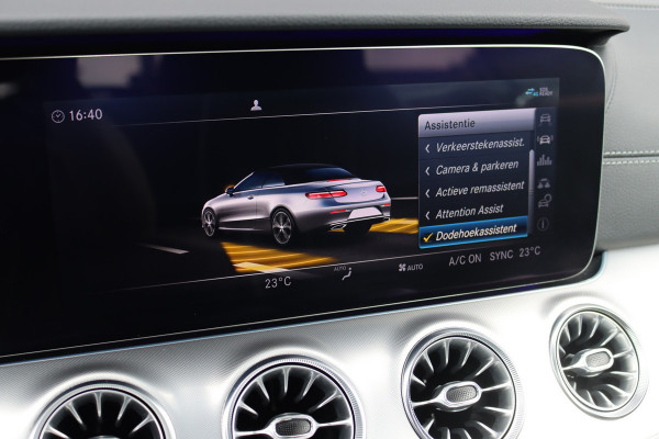 Mercedes-Benz E-Klasse Cabrio 200 AMG Line Premium Aut9 | Airscarf | Burmester | Memory | HUD | Surround Camera | Dodehoekassistent | Intelligent Light System | Cabrioletcomfortpakket |